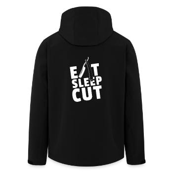Barber shop barbiers barbier chemise cadeau barbe - Veste softshell homme en polyester recyclé Stanley/Stella - noir - Dos - AI Model Male 185 light (185cm)