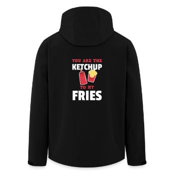 Das Ketschup zu meinem Pommes-süßen Paar-T-Shirt - Recycelte Männer Softshell-Jacke von Stanley/Stella - Schwarz - Hinten - AI Model Male 185 light (185cm)
