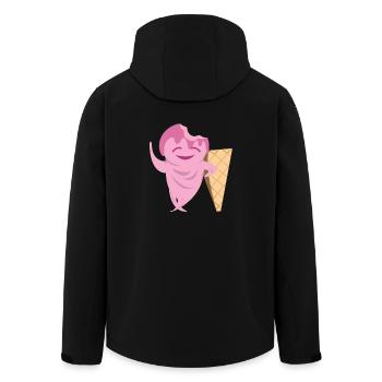 Funny Ice Cream - Men’s Recycled Softshell Jacket by Stanley/Stella - black - Back - AI Model Male 185 light (185cm)