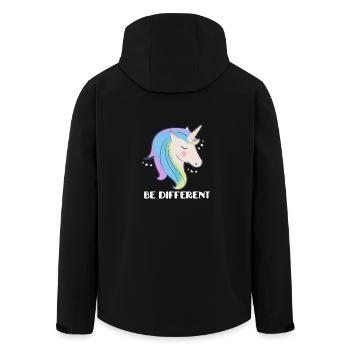 Be Different Unicorn - Men’s Recycled Softshell Jacket by Stanley/Stella - black - Back - AI Model Male 185 light (185cm)