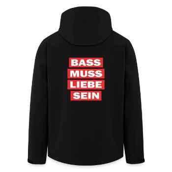 Bass must be love - techno electro music - Men’s Recycled Softshell Jacket by Stanley/Stella - black - Back - AI Model Male 185 light (185cm)