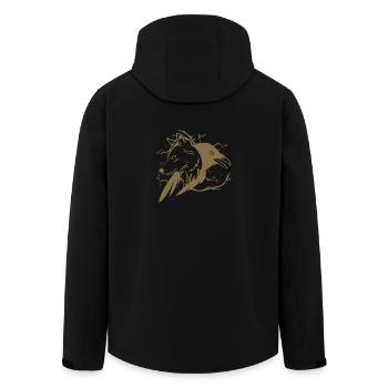 Wolf Rabe - Recycelte Männer Softshell-Jacke von Stanley/Stella - Schwarz - Hinten - AI Model Male 185 light (185cm)