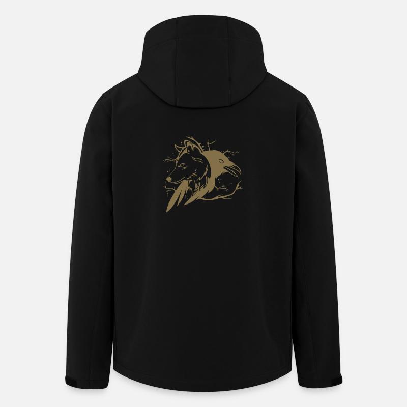 Wolf Rabe - Recycelte Männer Softshell-Jacke von Stanley/Stella - Schwarz