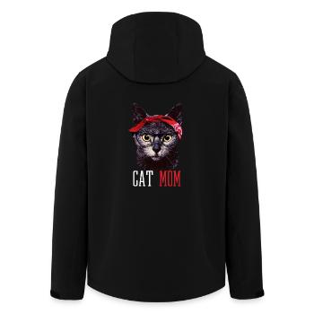 Cat Mom Katzen Mama Mieze Kätzchen Hipster - Recycelte Männer Softshell-Jacke von Stanley/Stella - Schwarz - Hinten - AI Model Male 185 light (185cm)