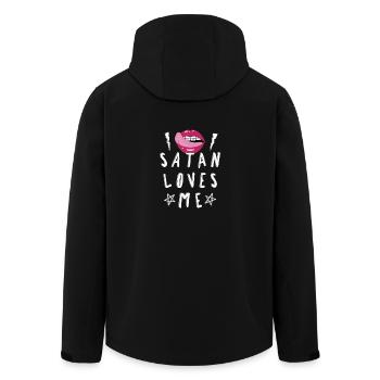 Satanic Lips Satan Loves Me Pentagram Atheist - Recycelte Männer Softshell-Jacke von Stanley/Stella - Schwarz - Hinten - AI Model Male 185 light (185cm)