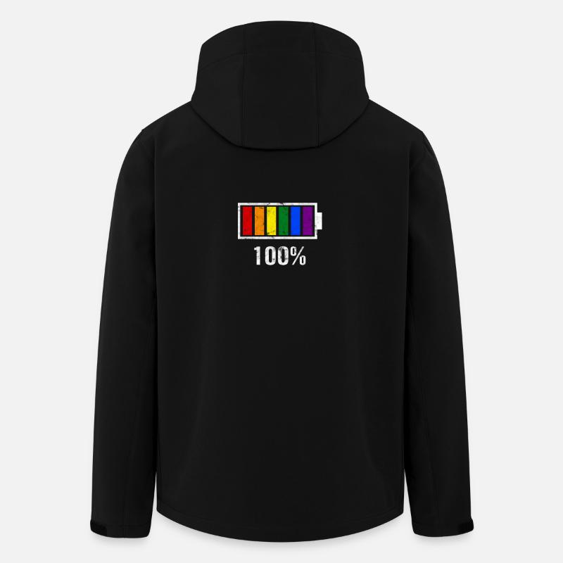 LGBT Pride Rainbow Color Charging Bar Gay Pride - Men’s Recycled Softshell Jacket by Stanley/Stella - black