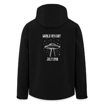 Journée mondiale des ovni Journée mondiale des ovnis - Veste softshell homme en polyester recyclé Stanley/Stella - noir - Dos - AI Model Male 185 light (185cm)