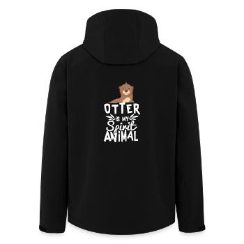 Niedlicher Otter ist mein Geist-Tier-lustiges Tier-Zitat - Recycelte Männer Softshell-Jacke von Stanley/Stella - Schwarz - Hinten - AI Model Male 185 light (185cm)