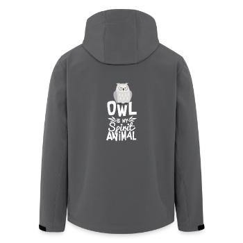 Niedliche Eule ist mein Geist-Tier-cooles Zitat-T-Shirt - Recycelte Männer Softshell-Jacke von Stanley/Stella - Schwarz - Hinten - AI Model Male 185 light (185cm)