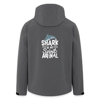 Perfekter Haifisch ist mein Geist-Tier-T-Shirt - Recycelte Männer Softshell-Jacke von Stanley/Stella - Schwarz - Hinten - AI Model Male 185 light (185cm)