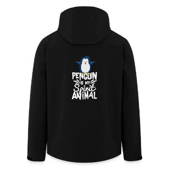 Süßer Pinguin ist mein Geisttier Lustiges T-Shirt - Recycelte Männer Softshell-Jacke von Stanley/Stella - Schwarz - Hinten - AI Model Male 185 light (185cm)