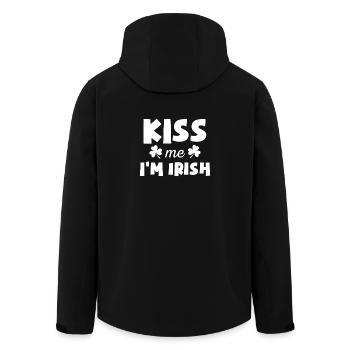 Cute Kiss Me I'm Irish T-Shirt - Men’s Recycled Softshell Jacket by Stanley/Stella - black - Back - AI Model Male 185 light (185cm)