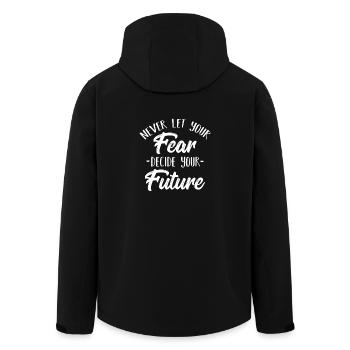 Cool Lassen Sie Ihre Angst nie Ihr zukünftiges Hemd entscheiden - Recycelte Männer Softshell-Jacke von Stanley/Stella - Schwarz - Hinten - AI Model Male 185 light (185cm)