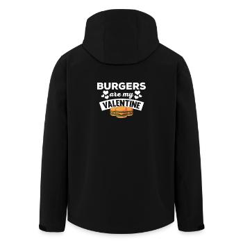Cute Burgers Are My Valentine T-Shirt - Men’s Recycled Softshell Jacket by Stanley/Stella - black - Back - AI Model Male 185 light (185cm)