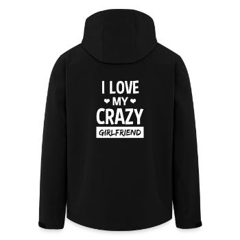 Lustiges i-Liebe mein verrücktes Freundin-T-Shirt - Recycelte Männer Softshell-Jacke von Stanley/Stella - Schwarz - Hinten - AI Model Male 185 light (185cm)