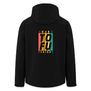 I Want ToFu Tonight Geschenk Veganer Vegan shirt - Recycelte Männer Softshell-Jacke von Stanley/Stella - Schwarz - Hinten - AI Model Male 185 light (185cm)
