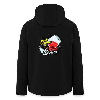 Time To Wine Down Wine Lovers T Shirt Cadeau - Veste softshell homme en polyester recyclé Stanley/Stella - noir - Dos - AI Model Male 185 light (185cm)