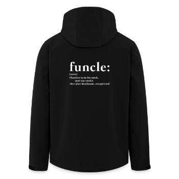 Uncle Gift Funcel Uncle shirt - Men’s Recycled Softshell Jacket by Stanley/Stella - black - Back - AI Model Male 185 light (185cm)