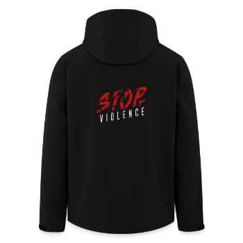 Cool Stop Violence - Anti Gun Violence Shirt - Men’s Recycled Softshell Jacket by Stanley/Stella - black - Back - AI Model Male 185 light (185cm)