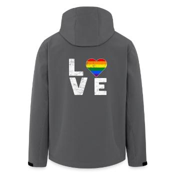 LGBT Pride Rainbow Couleur Amour Coeur Gay Pride - Veste softshell homme en polyester recyclé Stanley/Stella - noir - Dos - AI Model Male 185 light (185cm)