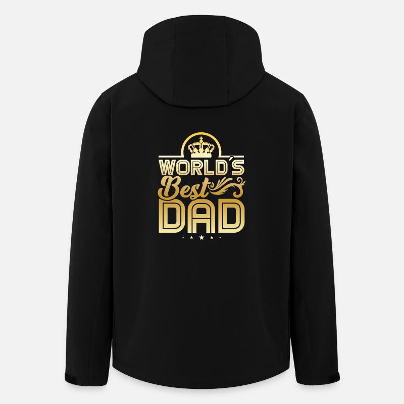 Meilleur papa du monde - Veste softshell homme en polyester recyclé Stanley/Stella - noir