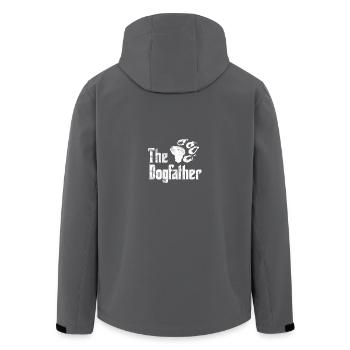 Father's Day Gift - The Dogfather's Parody Shirt - Men’s Recycled Softshell Jacket by Stanley/Stella - anthracite - Back - AI Model Male 185 light (185cm)
