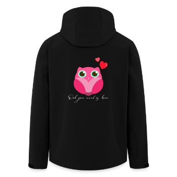 Chouette hibou - Veste softshell homme en polyester recyclé Stanley/Stella - noir - Dos - AI Model Male 185 light (185cm)
