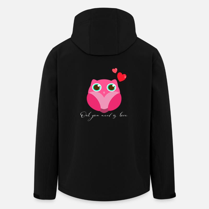 Chouette hibou - Veste softshell homme en polyester recyclé Stanley/Stella - noir
