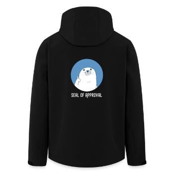 Robbe Daumen Hoch Seal of Approval Geschenk - Recycelte Männer Softshell-Jacke von Stanley/Stella - Schwarz - Hinten - AI Model Male 185 light (185cm)