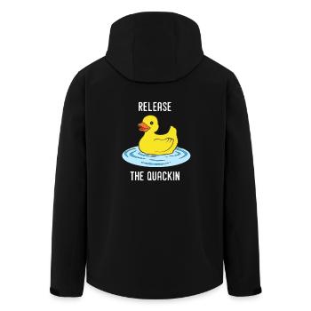 Release the Quackin squeaky duckling duck - Men’s Recycled Softshell Jacket by Stanley/Stella - black - Back - AI Model Male 185 light (185cm)