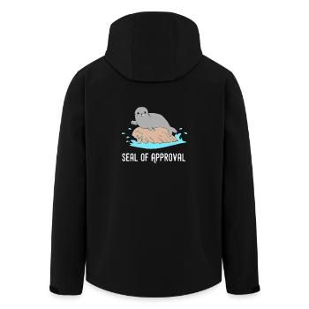 Robbe Daumen Hoch Seal of Approval Geschenk Lustig - Recycelte Männer Softshell-Jacke von Stanley/Stella - Schwarz - Hinten - AI Model Male 185 light (185cm)