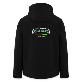 Fitness Gym Workout Pumpen Gewichtheben Training - Recycelte Männer Softshell-Jacke von Stanley/Stella - Schwarz - Hinten - AI Model Male 185 light (185cm)