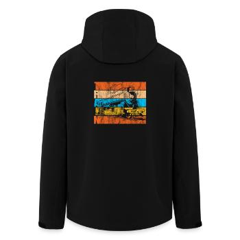 Train Train Locomotive Schaffner Train Leader Gift - Men’s Recycled Softshell Jacket by Stanley/Stella - black - Back - AI Model Male 185 light (185cm)