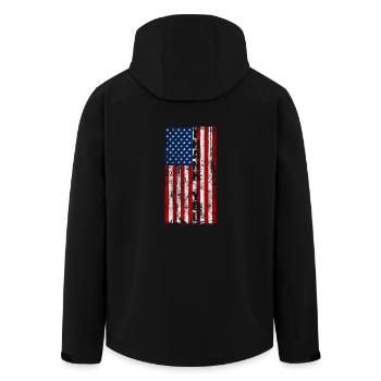 Thank You America Geschenk Amerikanische Flagge - Recycelte Männer Softshell-Jacke von Stanley/Stella - Schwarz - Hinten - AI Model Male 185 light (185cm)