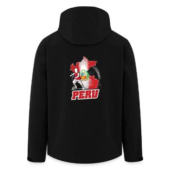Football Soccer Peru Flag - Men’s Recycled Softshell Jacket by Stanley/Stella - black - Back - AI Model Male 185 light (185cm)