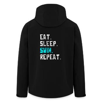 Maillot de bain nageur nager équipe cadeau - Veste softshell homme en polyester recyclé Stanley/Stella - noir - Dos - AI Model Male 185 light (185cm)