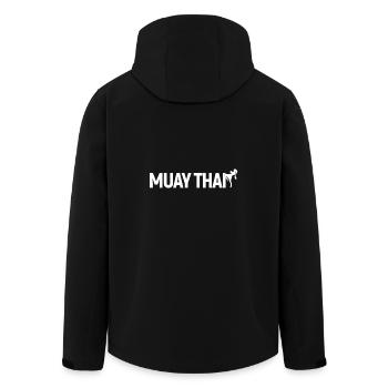 Muay Thai - Recycelte Männer Softshell-Jacke von Stanley/Stella - Schwarz - Hinten - AI Model Male 185 light (185cm)
