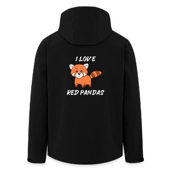 Ours de chat doux Panda rouge Panda rouge - Veste softshell homme en polyester recyclé Stanley/Stella - noir - Dos - AI Model Male 185 light (185cm)