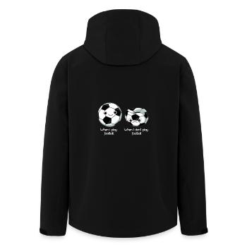 Soccer T Shirt Funny Gift - Men’s Recycled Softshell Jacket by Stanley/Stella - black - Back - AI Model Male 185 light (185cm)