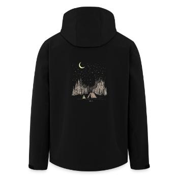Zelten Sternenhimmel Geschenk Camping - Recycelte Männer Softshell-Jacke von Stanley/Stella - Schwarz - Hinten - AI Model Male 185 light (185cm)