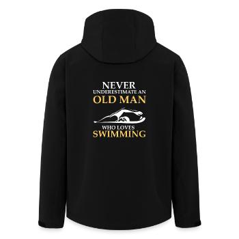 Ne sous-estime jamais un vieil homme. - Cadeau - Veste softshell homme en polyester recyclé Stanley/Stella - noir - Dos - AI Model Male 185 light (185cm)