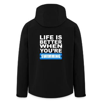 La vie est meilleure quand tu nages! - Cadeau - Veste softshell homme en polyester recyclé Stanley/Stella - noir - Dos - AI Model Male 185 light (185cm)