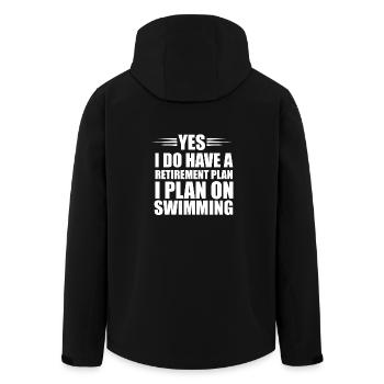 Yes, I have pension plans! - Gift - Men’s Recycled Softshell Jacket by Stanley/Stella - black - Back - AI Model Male 185 light (185cm)