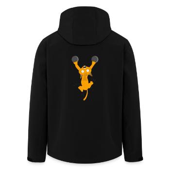 chat qui tombe amour drôle cadeau cool - Veste softshell homme en polyester recyclé Stanley/Stella - noir - Dos - AI Model Male 185 light (185cm)