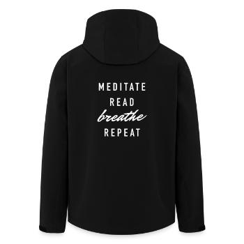 Meditate Read Breathe Repeat Shirt Yoga Geschenk - Recycelte Männer Softshell-Jacke von Stanley/Stella - Schwarz - Hinten - AI Model Male 185 light (185cm)
