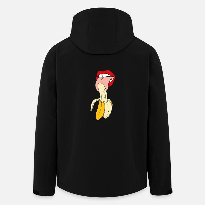 Alimentaire de cadeau de banane - Veste softshell homme en polyester recyclé Stanley/Stella - noir