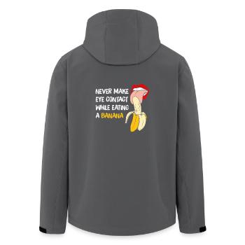 Le cadeau de banane ne fait jamais le contact visuel en mangeant - Veste softshell homme en polyester recyclé Stanley/Stella - noir - Dos - AI Model Male 185 light (185cm)