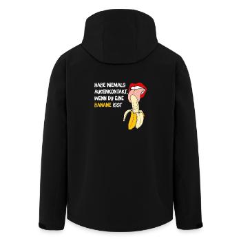Banana Gift never make eye contact while eating - Men’s Recycled Softshell Jacket by Stanley/Stella - black - Back - AI Model Male 185 light (185cm)