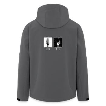 Plastic Metal Fork - Men’s Recycled Softshell Jacket by Stanley/Stella - black - Back - AI Model Male 185 light (185cm)