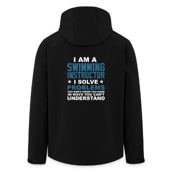 I am a swimming instructor .. - gift - Men’s Recycled Softshell Jacket by Stanley/Stella - black - Back - AI Model Male 185 light (185cm)